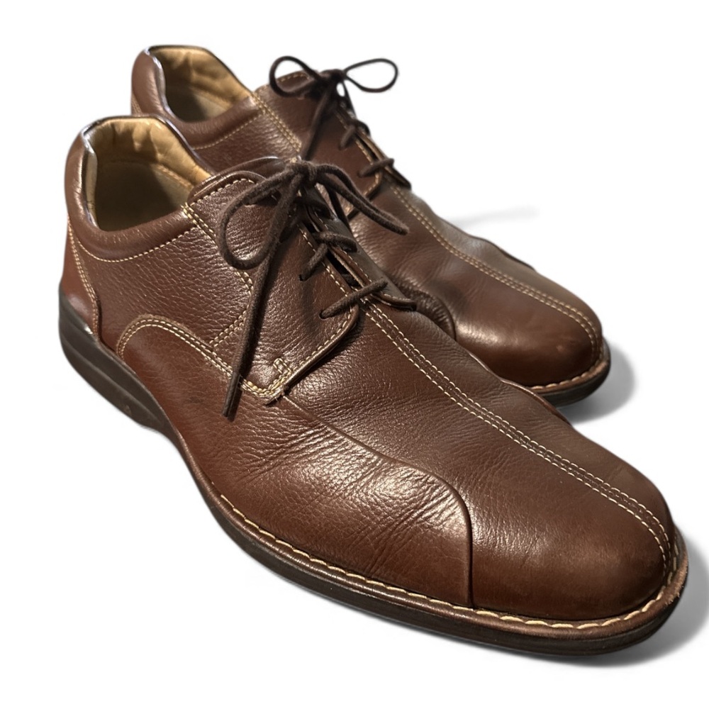Johnston & Murphy Brown Leather Sheepskin Lace-Up Oxford Shoes Men’s 10.5